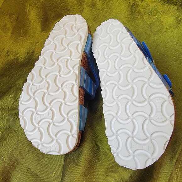 Birki's Blue Striped Sandals for Boys size 10 - Picture 4 of 6